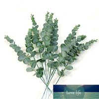 Wholesale 10Pcs Plastic Eucalyptus Leaves Fake Plants Flower Material for Wedding Wall Home Decoration Greenery Plant Leaf Decor