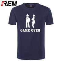 Wholesale Colors Cotton T shirt Print Women Men Baby And Letter Game Over T Shirt Brand Clothing Funny Pregnancy Tshirt XS XL REM Men s T Shirts