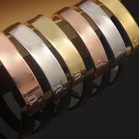 Wholesale Bangle Style Open Bracelet For Women Men With Logo High Quality Widened Stainless Steel Rose Gold Gift Upper Arm Accessories Party