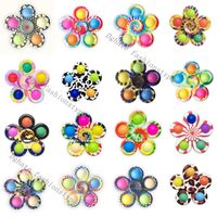 Wholesale Decompression toys Color print craft five hole Pop Fidget spinner gyro toy support custom Christmas style