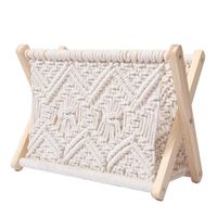 Wholesale Hooks Rails Nordic Country Style Cotton Rope Woven Storage Rack Macrame Magazine Small Boho Books Spapers Holder