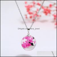 Wholesale Necklaces Pendants Ly Womens Necklace Led Luminous Transparent Pendant With D Sky Charm Crystal Resin Ball Party Wedding Jewelry Drop Del