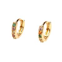 Wholesale Hoop Huggie EYIKA Classic Rainbow Color Zircon Small Earrings Women Girl Gold Thin Tiny Piercing Circle Earring Charm Cartilage Jewelry