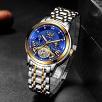Wholesale Wristwatches Men Watch LIGE Top Brand Stainless Steel Tourbillon Waterproof Sport Automatic Winding Mechanical For Reloj Hombre