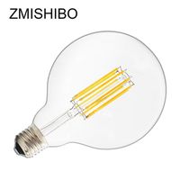 Wholesale Bulbs ZMISHIBO G125 LED Globe Bulb V V W E27 No Flicker Clear Glass Warm White K Long Filament G120 Lighting For Pendant
