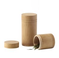 Wholesale Bamboo Storage Bottles Jars Wooden Small Box Containers Handmade For Spices Tea Coffee Sugar Receive With Lid Vintage