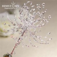 Wholesale Wedding Flowers HIMSTORY Party Birthday Arrangement Clear Acrylic Flower Bouquet Bride s Hand Holder DIY Floral Accessories