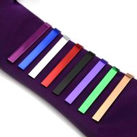 Wholesale Long CM colors High quality retail short Silver Men copper Necktie Tie Bar Mens Chrome Clamp Plain Skinny Tie Clip Pins Bars