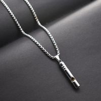 Wholesale Pendant Necklaces Whistle Necklace Hip hop Personality Trendy Men s Simple Cool Flute Can Blow Creative Metal Chain