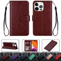 Wholesale Crazy Horse Wallet Leather Flip cases for iphone pro max mini Samsung S21 A12 A32 A52 A72 A22 A51 A71 Holder Credit ID Card Slot Cover