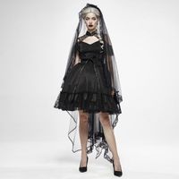 Wholesale Scarves D Flower Gorgeous Lace Long Black Decoration Victorian Veil Women s Gothic Zombie Bride Gradient Headwear PUNK RAVE