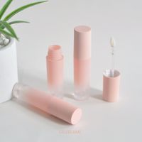 Wholesale 4ml Matte Pink Lip Gloss Round Tube Empty Mini Lipgloss Bottle Plastic Essential Oil Lipstick Vials Package