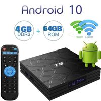 Wholesale Smart TV Box Android T9 K RK3318 Quad Core GB G USB3 Set Top Boxes G Dual WIFI Media Player with LED Display