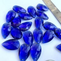 Wholesale 20Pc Blue Faceted Glass Beads mm Teardrop CRYSTAL Lamps Prism Chandelier Parts DIY Suncatcher Spacer Garden Decorations