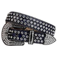 Wholesale Popular big people shiny rhintone studded belts cowboy classic jeans belt for men and women low price