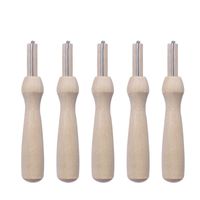 Wholesale 5PCS Wooden Handle Holder with Felting Needles DIY Craft Sewing Needlework Felt Hand Needles Tool Factory price expert design Q2