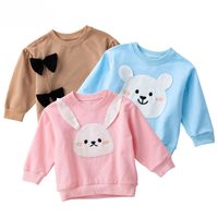 Wholesale kids Bear bunny Bow Pullover Girls boys rabbit Sweater Children Long sleeve T shirt Tops Spring Autumn Fashion Korean version baby clothes Z4879
