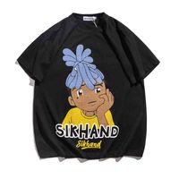 Wholesale American Fashion Cartoon Character Short Sleeve T shirt Men and Women Loose Ins Oversize Couple Half Top