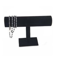 Wholesale Black Velvet Bracelet Chain Watch T Bar Rack Holder Jewelry Organizer Hard Display Stand