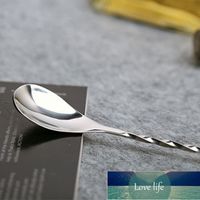 Wholesale Long Handle Bar Cocktail Spoons Stainless Steel Mixing Spoon Cocktail Spoon With Spiral Pattern