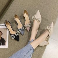 Wholesale Closed Toe Sandals Summer Block Heels Med Black Shoes For Women Chunky Medium Beige Girls Fashion Comfort Pointed Scand j3bA