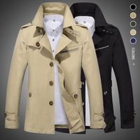 Wholesale 2020 Mens Autumn Business Casual Jacket Male Outdoor Long Lapel Windbreaker Lightweight Jackets Mens Trench Coat Brand Clothing i4EW