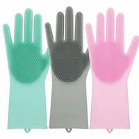 Wholesale Disposable Gloves Dishwashing Food Grade Magic Rubber Silicone Dish Washing Kitchen Scrubber Dishes Cleaning Wash