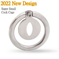 Wholesale NXY Chastity Device Extreme Small Stainless Steel Male Anti Off Cock Cage Lock Penis Rings Bdsm Sex Toys for Man1217