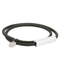 Wholesale Simple Trendy Jewelry Green Double Leather Rope Bracelet For Women Men Stainless Steel Magnetic Buckle Charm Bracelets PD0688 Tennis