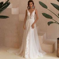 Wholesale Casual Dresses Triangular neckline detachable Mermaid Wedding dress backless Lace Sexy suit tail sweeping Y6J