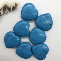 Wholesale Beautiful Blue Turquoise Crystal Gemstone Heart Shaped Meditation Healing Chakra Polished Decor Natural Crystals Decorative Objects Figuri