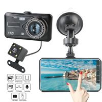 Wholesale 4 quot HD P Video Recorder Camera Auto DashCam Dual Lens G sensor WDR Dash Cam Car DVR Touch Screen DVRs