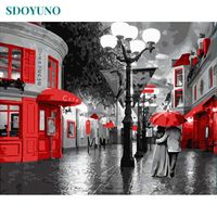 Wholesale Paintings SDOYUNO Frame Street Lovers DIY Painting By Number Acrylic Paint On Canvas Coloring Numbers For Home Wall Art Picture Gift
