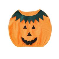 Wholesale Newborn Baby Toddlers Pumpkin Halloween costume children s stage makeup performance pullover top waffle cotton sleeveless tank overall cosplay clothing G866OFG