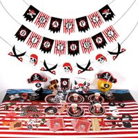 Wholesale Banner flags Party supplies Pirate Theme Road Map Servies Birthday Decorations Kids Fairy articles Cervettes Papers Tables Decoration