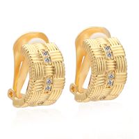 Wholesale VAROLE Gold Clip on Screw Back Earrings For Women Without Piercing Ear Cuff with Cubic Zirconia Fashion Jewelry Brincos Feminino Party Gift