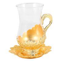 Wholesale Metal Coffee Glass Cup European Style Zinc Alloy Exquisite Craft Set Tea Milk Water Dish Mugs