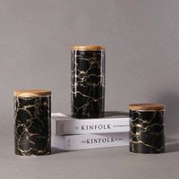 Wholesale Storage Bottles Jars Black Crack Ceramic For Spices Slimes Seal Canister Tea Leaf Coffee Candy Cane Jar Bank