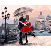 Wholesale Paintings SELILALI Painting By Numbers Red Lovers Umbrella Figure Painted Abstract Pictures Number On Canvas Home Decoration DIY Gift