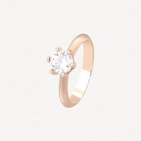 Wholesale Top Selling Never Fade Sparkling Wedding Ring K Rose Gold Plated Princess Cut CZ Diamond Promise Bridal Rings Gift Accessories