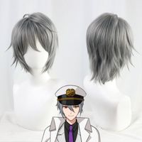 Wholesale Other Event Party Supplies Owen Cosplay Wig Promise Of Wizard Gray Short Heat Resistant Synthetic Hair Halloween Carnival Role Play Free