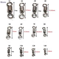 Wholesale Fishing Hooks Ball Bearing Rolling Swivel Solid Rings Sea Hook Connector Pesca Copper Stainless Steel