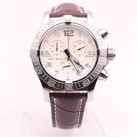 Wholesale DHgate selected supplier watches man seawolf chrono white dial brown leather belt watch quartz battery watch mens dress watches