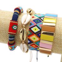 Wholesale Summer Bohemian Enamel Tile Bracelets MIYUKI Rainbow Bracelet Set Boho Shell Jewelry Charm Fashion Gir Gift