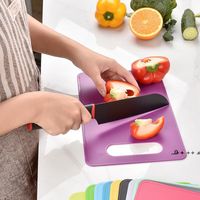 Wholesale Plastic Chopping Blocks Vegetable Fruits Cutting Board Non slip Outdoor Camping Food Kitchen Tool RRE11266