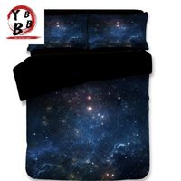 Wholesale Bedding Sets D Nebula Outer Space Star Galaxy Set Duvet Cover Plaid Pillowcase Queen Twin King Bed Blue White Bedclothes