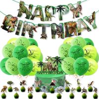 Wholesale Dinosaur theme balloon set birthday party decoration letter pull flag banner cake card Christmas Halloween Valentine s Day New Year gift