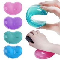 Wholesale Mouse Pads Wrist Rests Silicone Clear Pad Heart shaped Wavy Transparent Jelly Design Soft Support Anti Fatigue