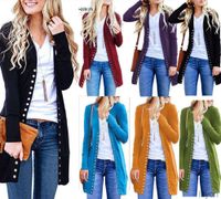 Wholesale Fashion New Womens Slim Warm Long Sleeve Knit Waterfall Office Jacket Blazer Coat Autumn Tops Covered Button Cardigan Streetwear