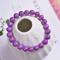 Wholesale Beaded Strands Genuine Natural Lepidolite Quartz Purple Crystal mm Gemstone Bead Charm Stretch Bracelets Women Healing Energy Jewelrry